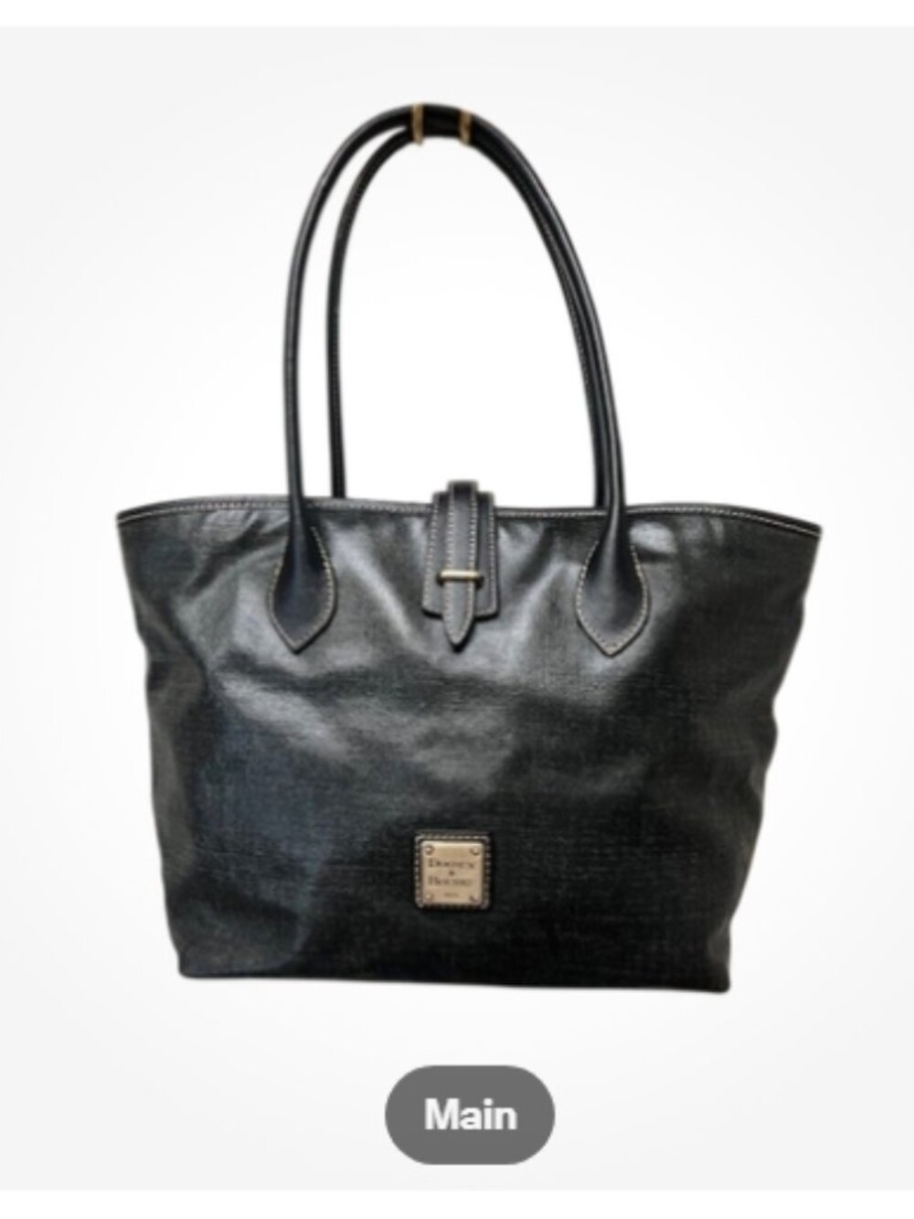 DOONEY BOURKE Bag Leather Black Shoulder Tote w/red lining  **Pristine**